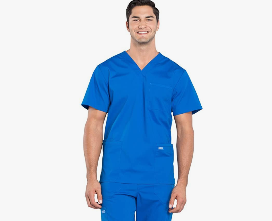 V-neck scrub top